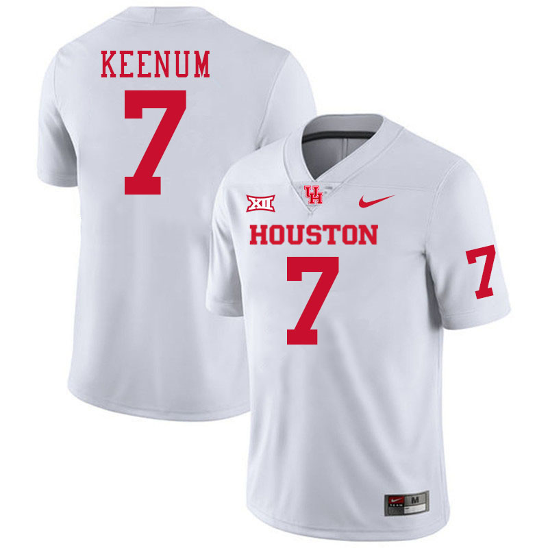 Houston Cougars #7 Case Keenum College Football Jerseys Stitched Sale-White